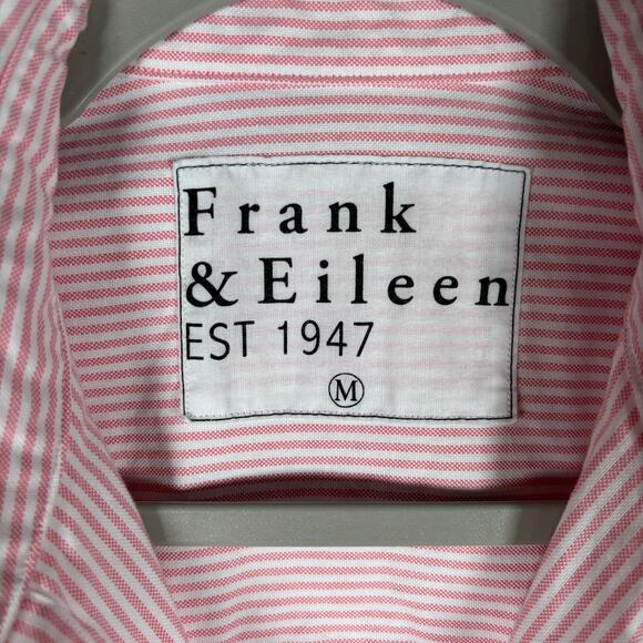 Frank & Eileen Shirley Pink White Striped Button-Up Shirt Women’s M - Picture 8 of 8